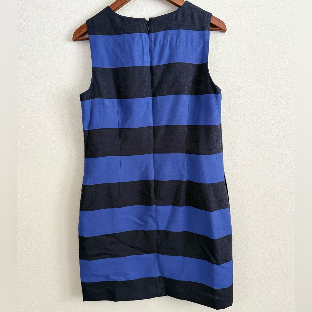 Banana Republic Blue Black Stripe Sheath Dress Sleeveless Size 8